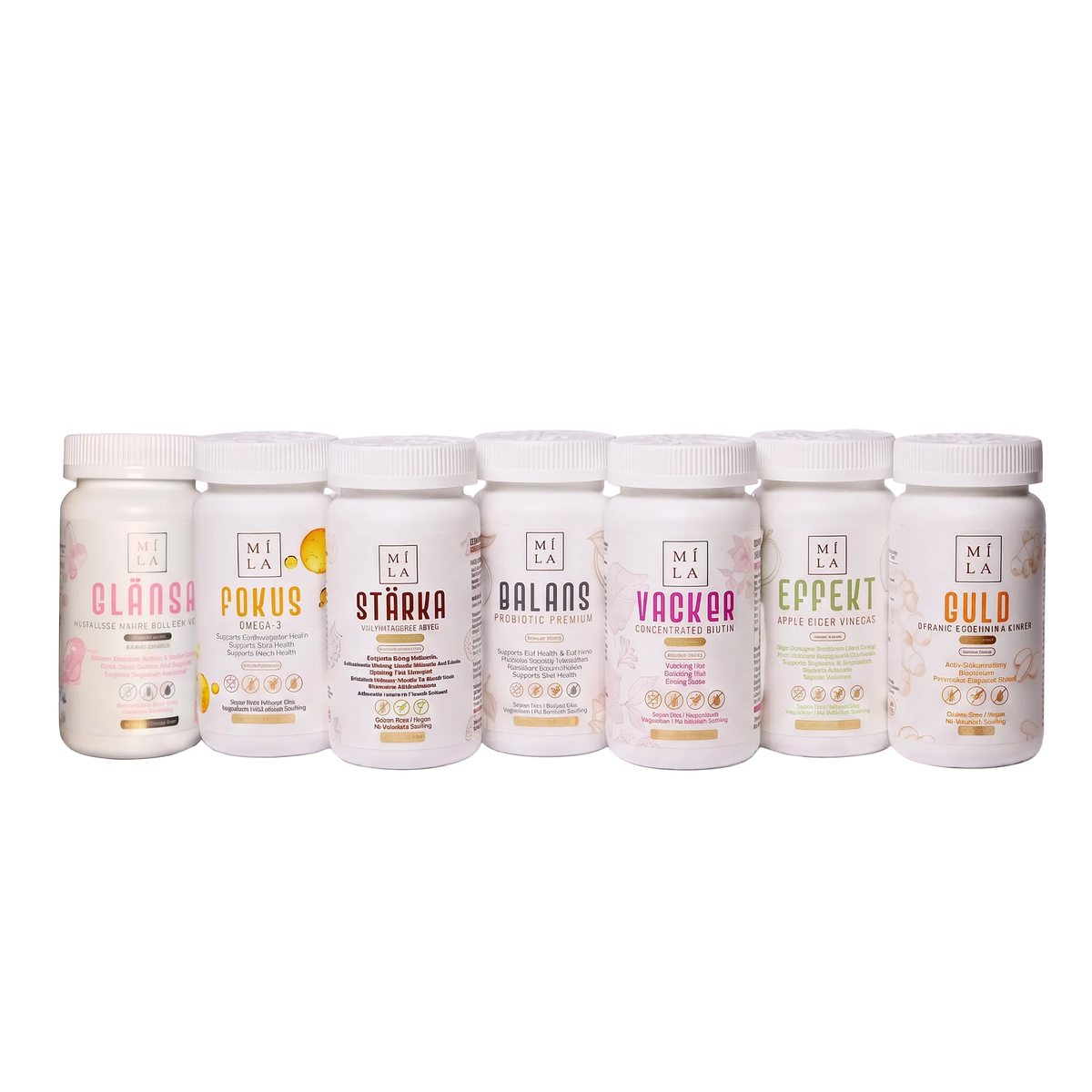 Mila Beauty Vitamins (Biotin, Apple Cider, Probiotics, Omega 3, Multivitamin, Curcumin & Ginger, Collagen)